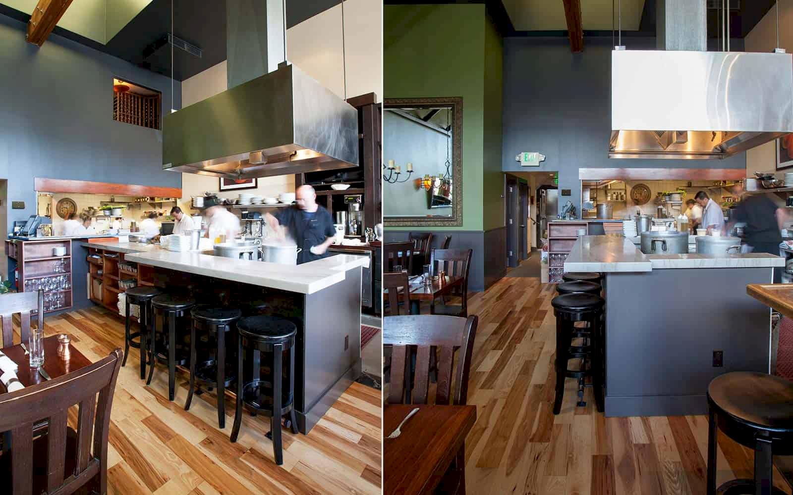 High end contemporary restaurant by award-winning Carmel interior designer.