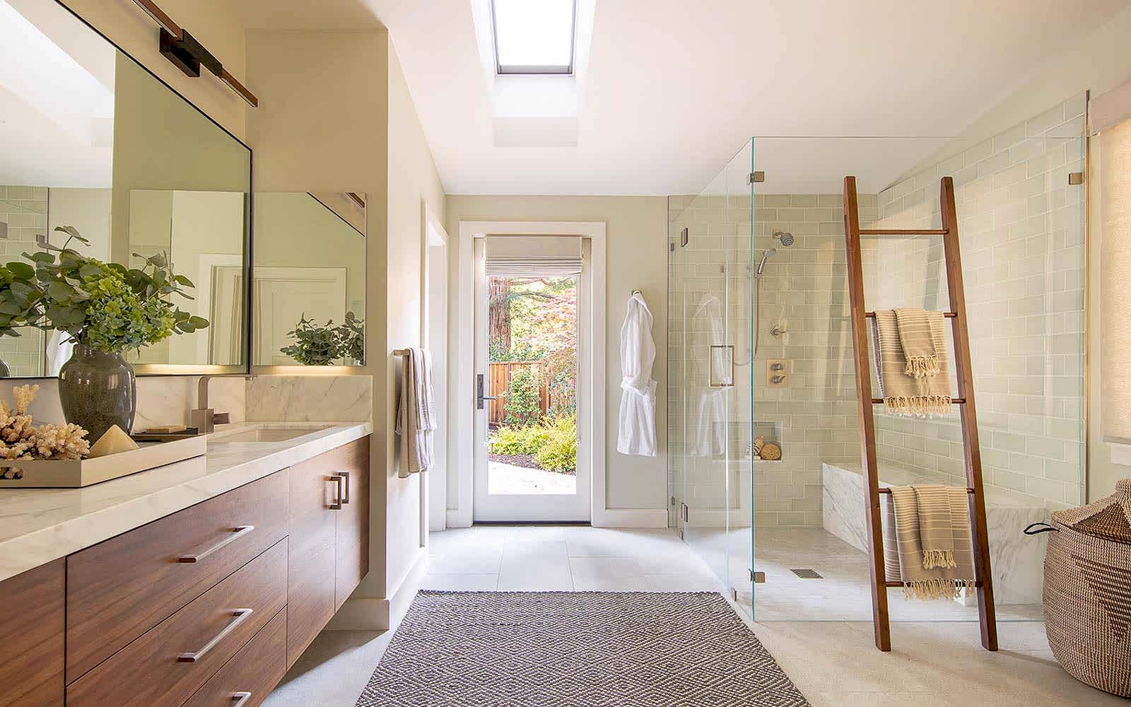Master Suite bathroom remodel and interior design, ranch-style home, Lafayette, by LMB Interiors